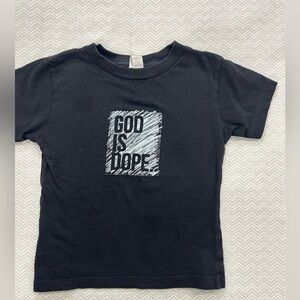 2T “GOD IS DOPE” Kids Black T-Shirt